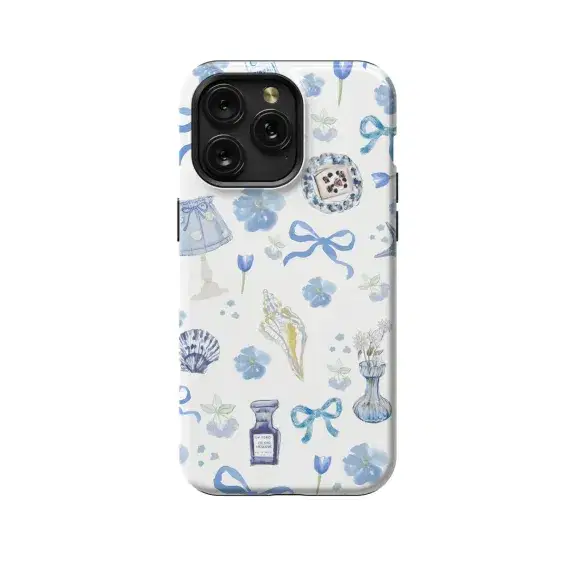 Blue Collage Coquette Bow Phone Case iPhone Samsung Cover Pixel 1016 - Image 1
