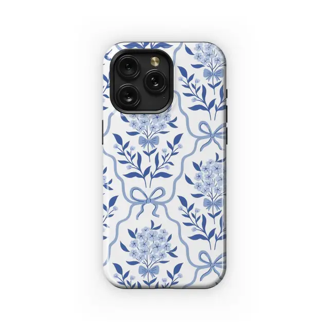 Blue Floral Damask Phone Case iPhone Samsung Cover Pixel 3661