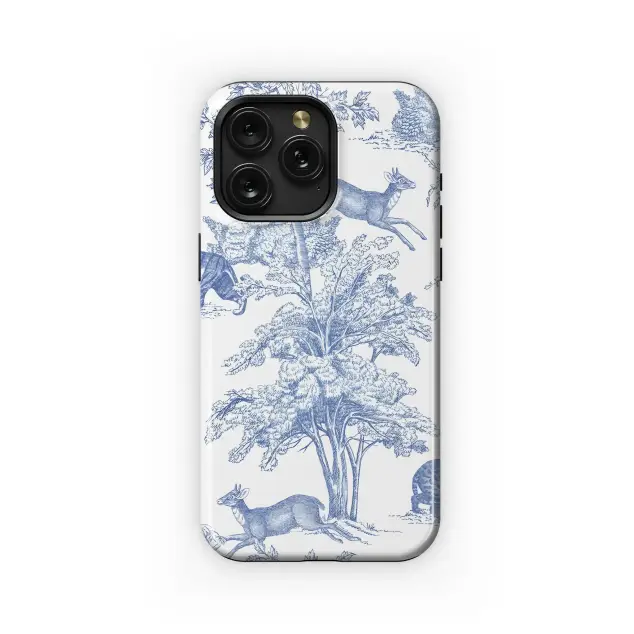Blue Forest Toile Phone Case iPhone Samsung Cover Pixel 5074