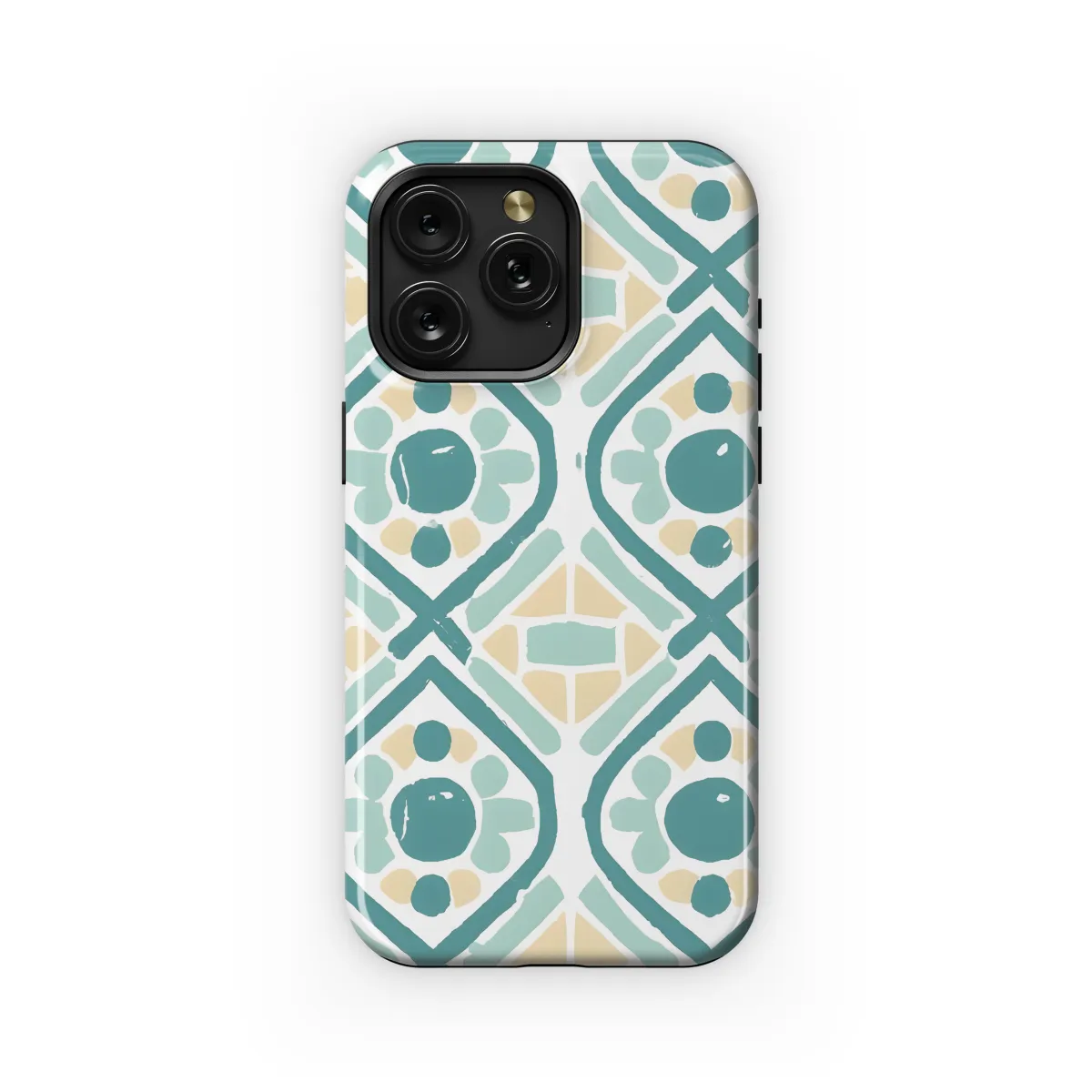 Blue Green Ethnic Ogee Print Phone Case iPhone Samsung Cover Pixel 3283 - Image 1