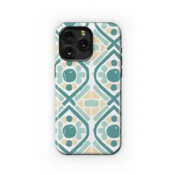 Blue Green Ethnic Ogee Print Phone Case iPhone Samsung Cover Pixel 3283 - Image 1