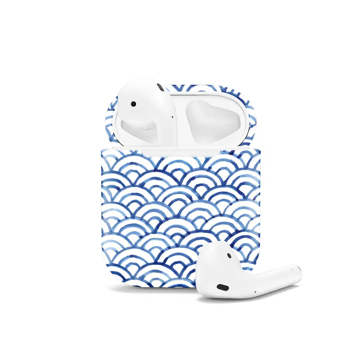 Blue Japanese Seigaiha Wave AirPods Case AirPods Pro AirPods Pro 2 AirPods 3 AirPods 2 Glossy 1505 - Image 1