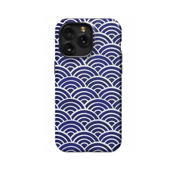 Blue Japanese Seigaiha Wave Phone Case iPhone Samsung Pixel & More 224 - Image 1
