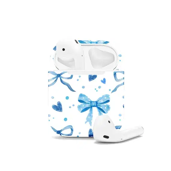 Blue Love Coquette Bow AirPods Case AirPods Pro AirPods Pro 2 AirPods 3 AirPods 2 Glossy 1570 - Image 1
