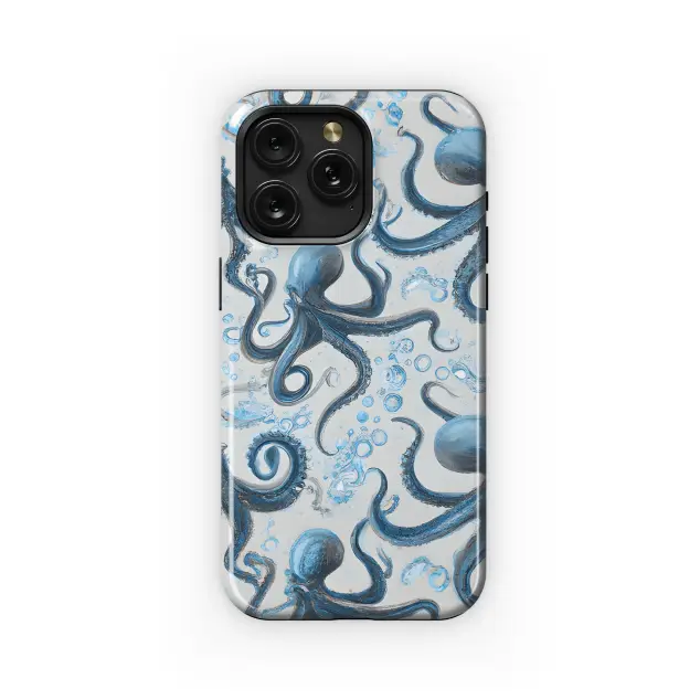 Blue Octopus Splash Phone Case iPhone Samsung Cover Pixel 3610
