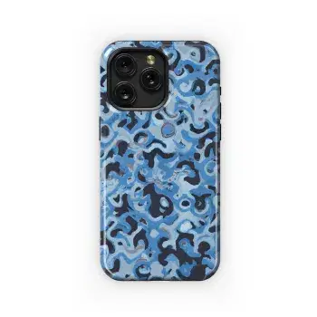 Blue Phone Case iPhone Samsung Cover Pixel 3460 - Image 1