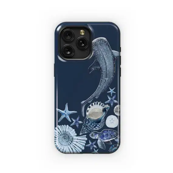 Blue Sea Star Shells Whale Phone Case iPhone Samsung Cover Pixel 2052 - Image 1