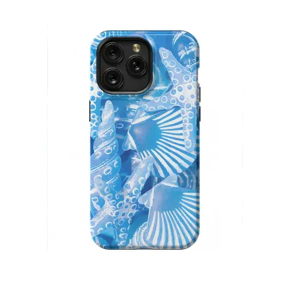 Blue Summer Abstract Sea Shell Phone Case iPhone Samsung Cover Pixel 1184 - Image 1