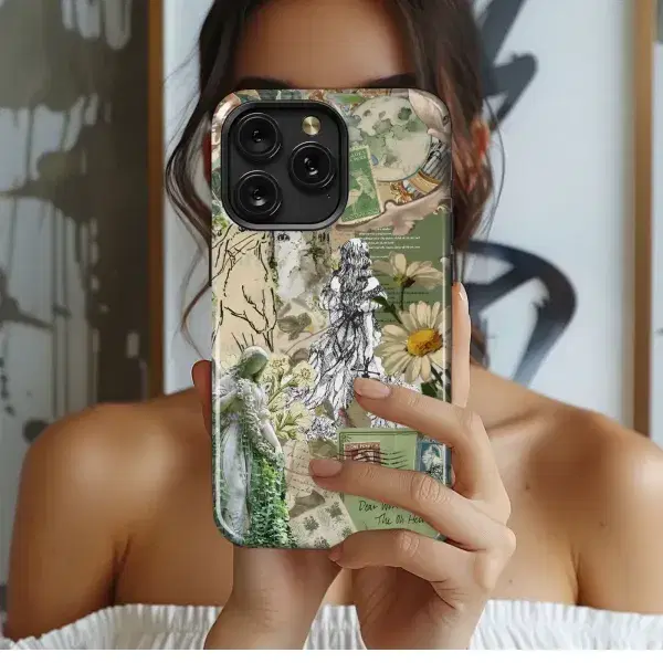 Blue Vintage Collage Design Phone Case iPhone Samsung Cover Pixel 4962 - Image 1