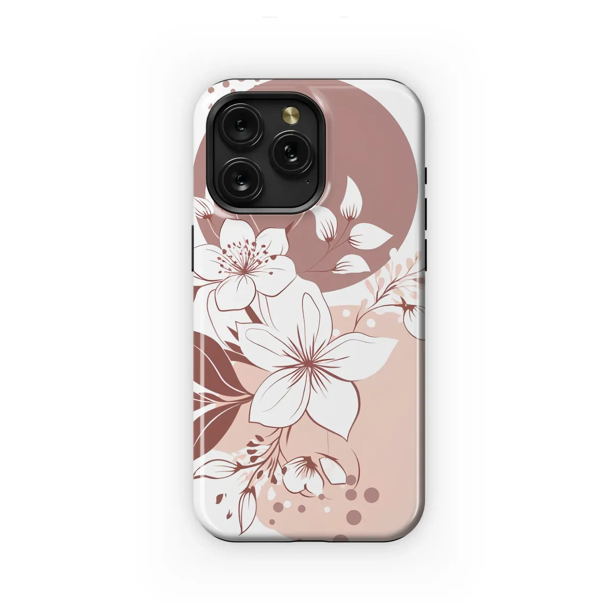Blush Blooms and Faded Moons Phone Case iPhone Samsung Cover Pixel 6434 - Image 1