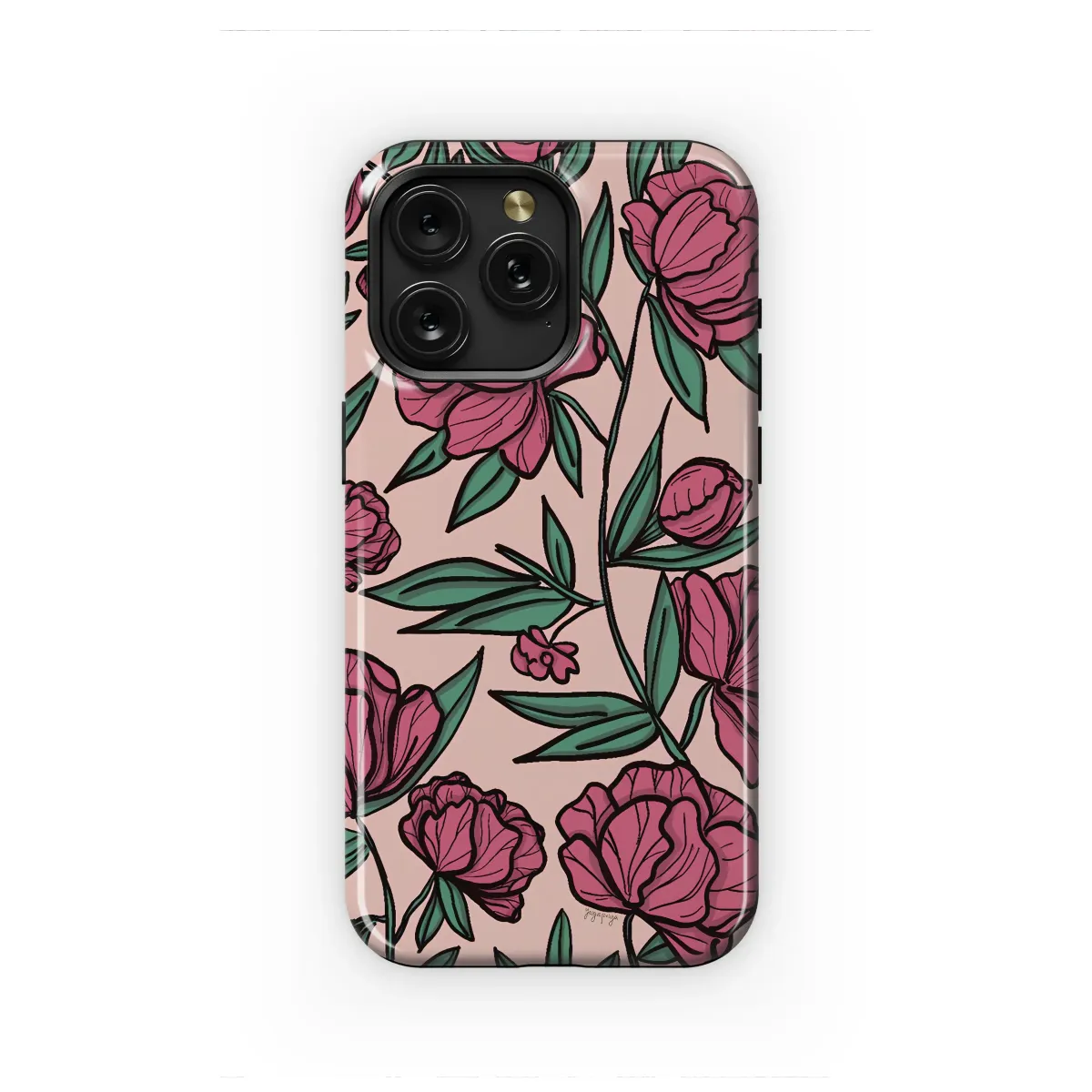 Blush Peony Bloom Botanical Art Phone Case iPhone Samsung Cover Pixel 7002 - Image 1