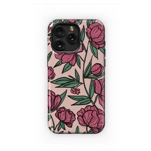 Blush Peony Bloom Botanical Art Phone Case iPhone Samsung Cover Pixel 7002