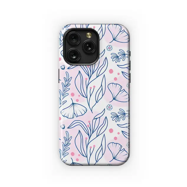 Blush Pink Botanical Pattern Phone Case iPhone Samsung Cover Pixel 5263