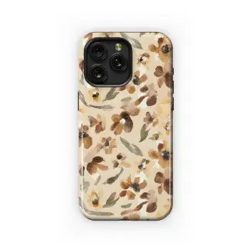 Boho Mustard Yellow Floral Phone Case iPhone Samsung Cover Pixel 3438 - Image 1