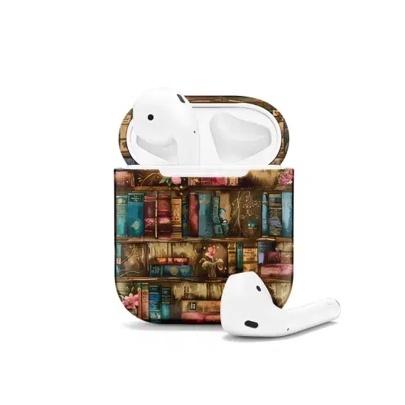 Book Lover Bookshelf AirPods Case AirPods Pro AirPods Pro 2 AirPods 3 AirPods 2 Glossy 1406 - Image 1