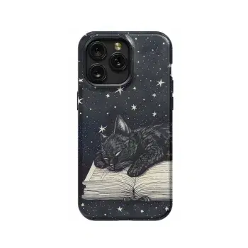 Book Lover Cat Sleep Phone Case iPhone Samsung Pixel & More - Image 1
