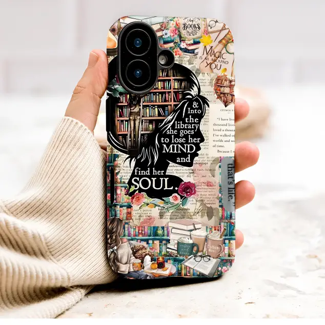 Book Lover Collage Library Quote Aesthetic for Readers Phone Case Cover for iPhone 17 Pro Max 16 15 13 Samsung S26 S25 Pixel 9972