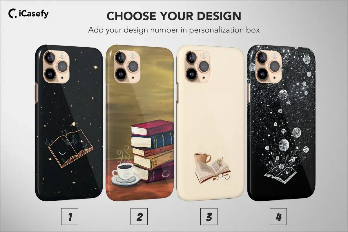 Book Lover Phone Case Bookish Aesthetic Cat Cover - Image 1
