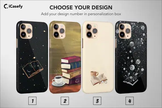 Book Lover Phone Case Bookish Aesthetic Cat Cover - Image 1