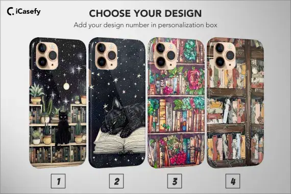 Book Lover Phone Case Celestial Black Cat Cover - Image 1
