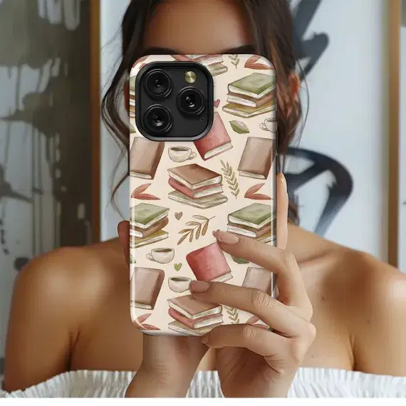 Books and Coffee Delight Phone Case iPhone Samsung Cover Pixel 5126 - Image 1