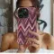 Bordeaux Zig Zag Watercolor Print Phone Case iPhone Samsung Cover Pixel 3429 - Image 2