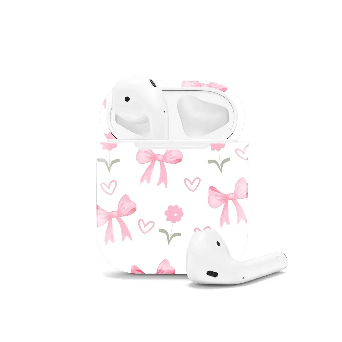 Bouquet Pink Coquette Bow Floral AirPods Case AirPods Pro AirPods Pro 2 AirPods 3 AirPods 2 Glossy 1390 - Image 1