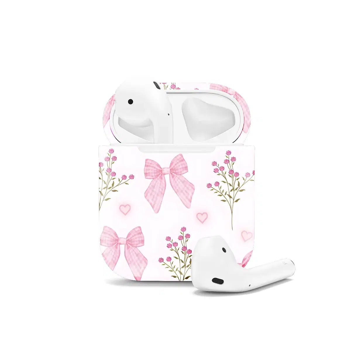 Bouquet Pink Coquette Bow Floral AirPods Case AirPods Pro AirPods Pro 2 AirPods 3 AirPods 2 Glossy 1391 - Image 1