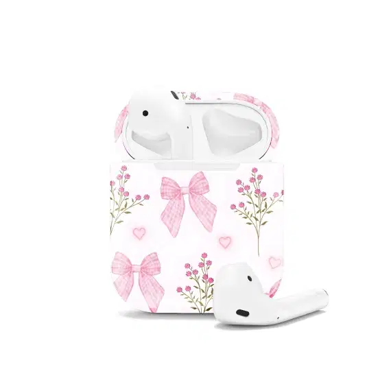 Bouquet Pink Coquette Bow Floral AirPods Case AirPods Pro AirPods Pro 2 AirPods 3 AirPods 2 Glossy 1391 - Image 1