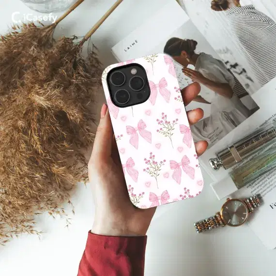 Bouquet Pink Coquette Bow Floral Phone Case iPhone Samsung Cover Pixel 1391 - Image 1