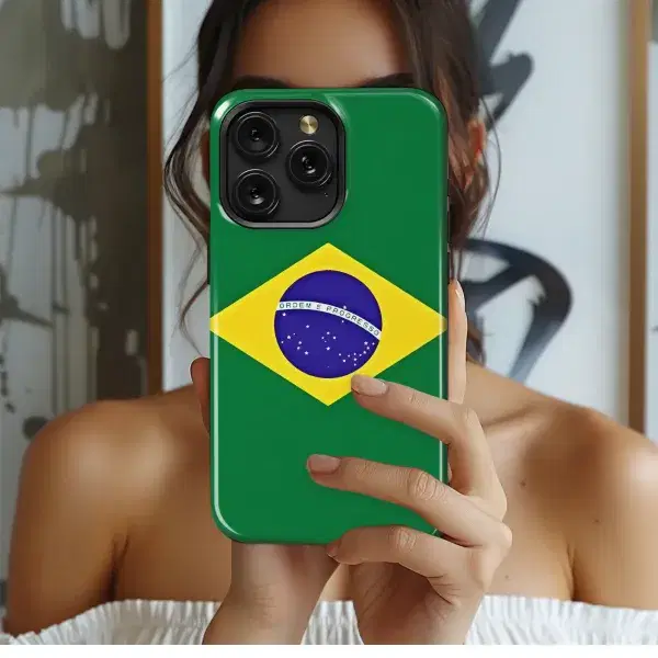 Brazilian Flag Pride Design Phone Case iPhone Samsung Cover Pixel 5755 - Image 1