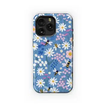 Bumble Bee Floral Garden Phone Case iPhone Samsung Cover Pixel 4865 - Image 1