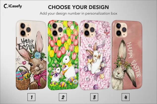 Bunny Easter Phone Case Happy Easter Floral Celebration Eggs Cover