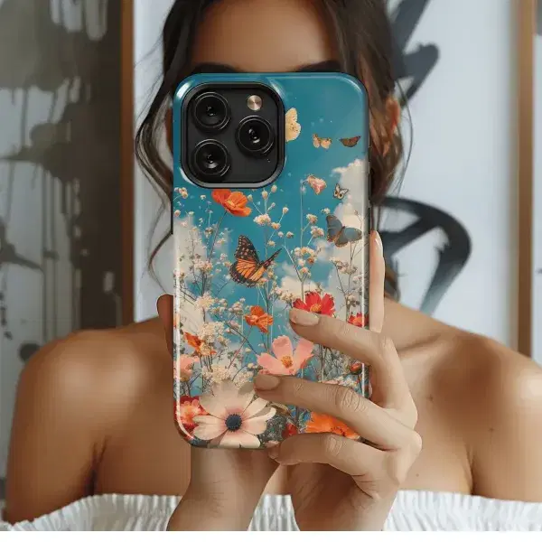 Butterflies & Blooms
 Phone Case iPhone Samsung Cover Pixel 4477 - Image 1
