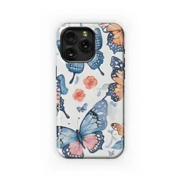 Butterfly and Flowers Phone Case iPhone Samsung Cover Pixel 3950 - Image 1