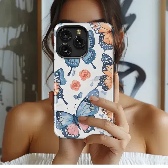 Butterfly and Flowers Phone Case iPhone Samsung Cover Pixel 3950 - Image 1