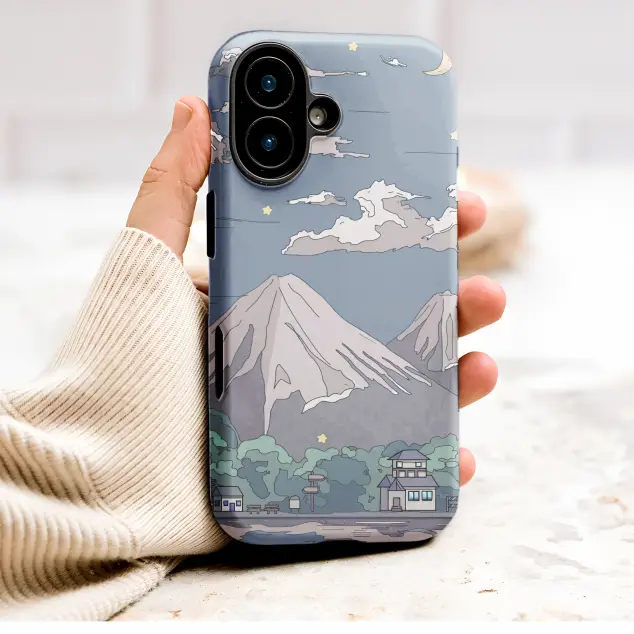 Calm Japanese Landscape Night Sky Aesthetic Art Phone Case Cover for iPhone 17 Pro Max 16 15 Plus 14 13 Mini Samsung S25 S24 Pixel 10 9 8991