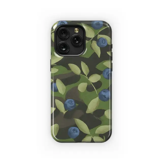 Camouflage Print with Huckleberries Phone Case iPhone Samsung Cover Pixel 3549