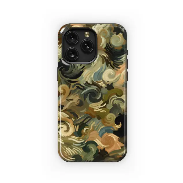 Camouflage Van Gogh Phone Case iPhone Samsung Cover Pixel 3568
