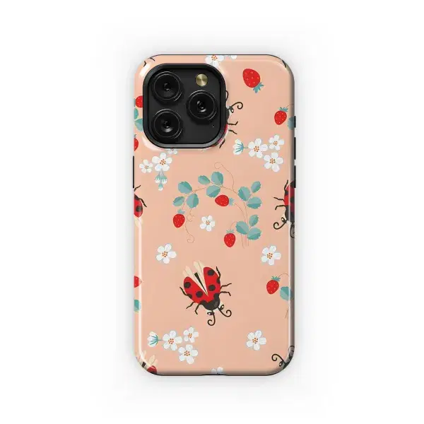 Cartoon ladybug strawberry Phone Case iPhone Samsung Cover Pixel 2858 - Image 1