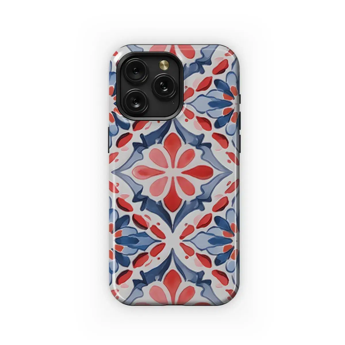 Cartoon Mexican Tile Flower Ogee Phone Case iPhone Samsung Cover Pixel 3379 - Image 1