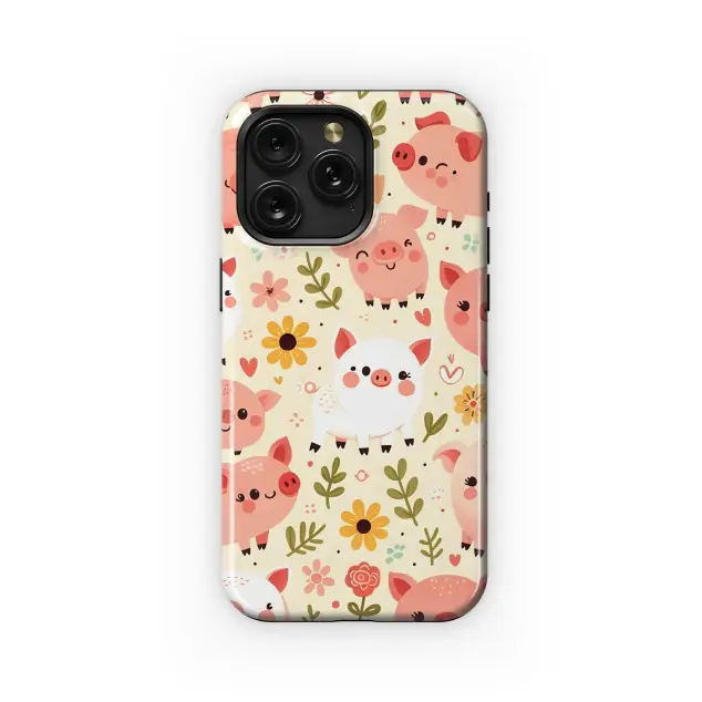 Cartoon Pig Phone Case iPhone Samsung Cover Pixel 3436