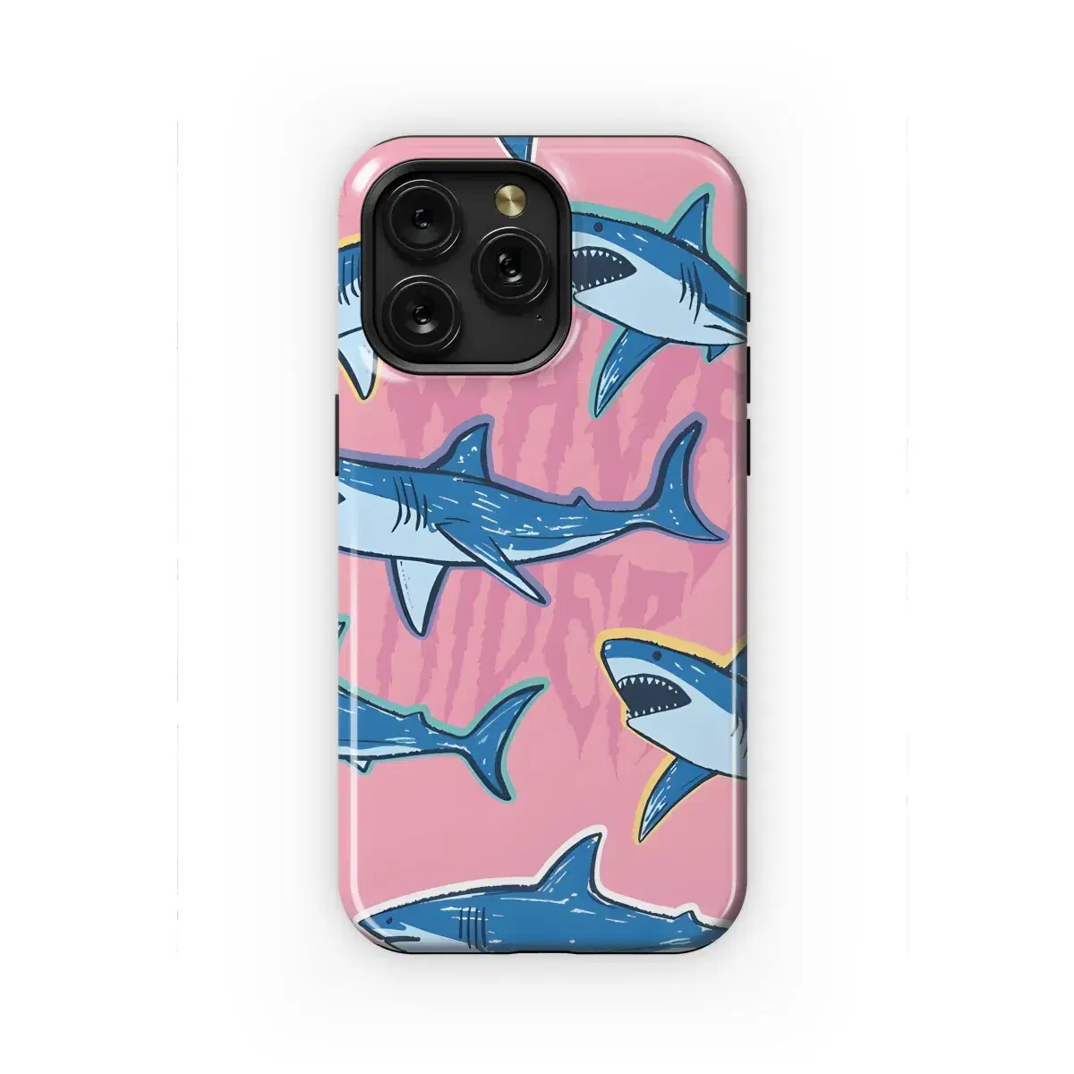 Cartoon Sharks Seamless Pattern for Boys Phone Case iPhone Samsung Cover Pixel 2263 - Image 1