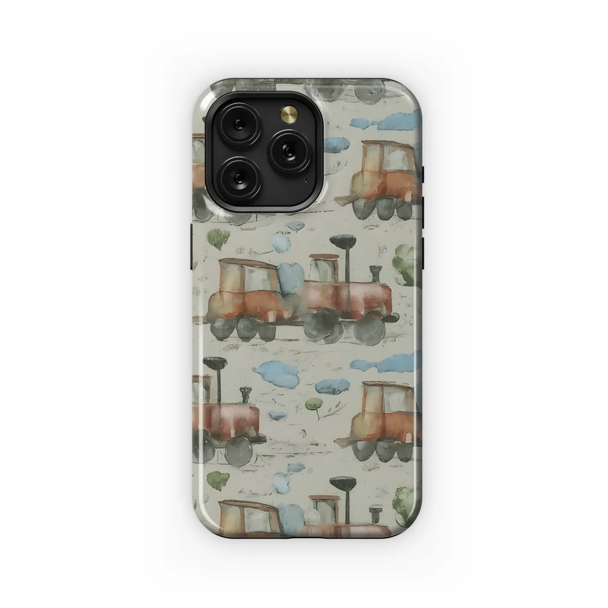 Cartoon Train Watercolor Transport Phone Case iPhone Samsung Cover Pixel 3425 - Image 1