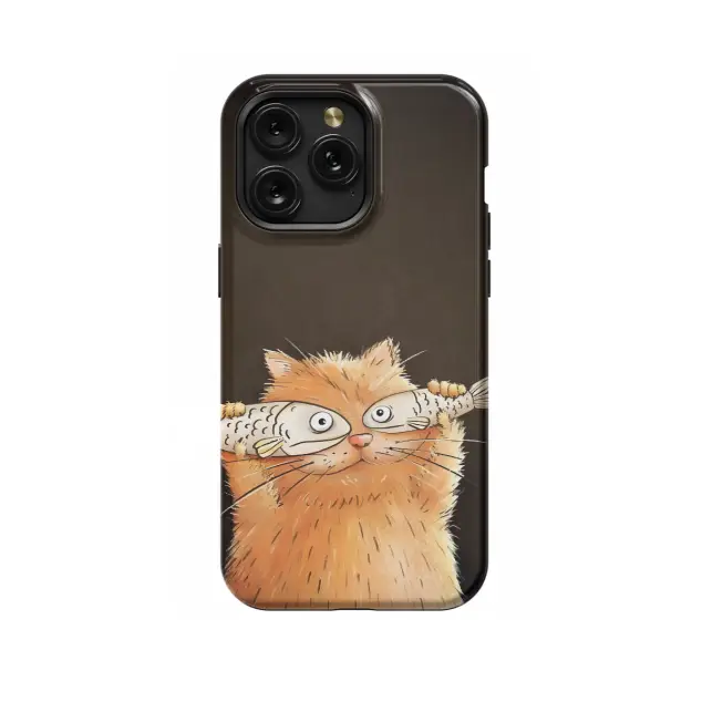 Cat and fish Phone Case iPhone Samsung Pixel & More 498