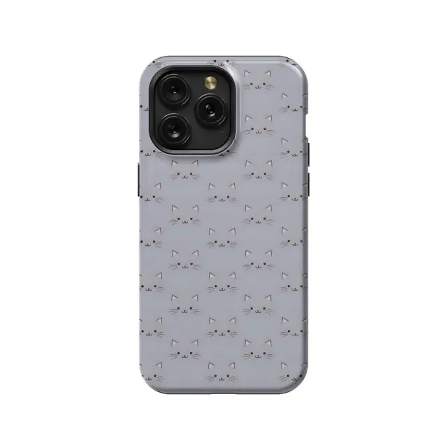 Cat Minimalist Face Phone Case iPhone Samsung Pixel & More