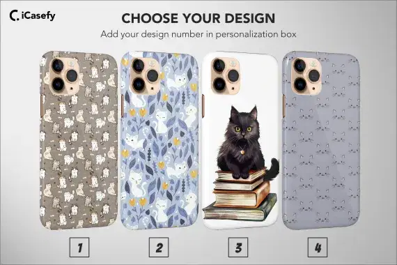 Cat Phone Case Pattern Book Kittens Aesthetic Cover - Image 1