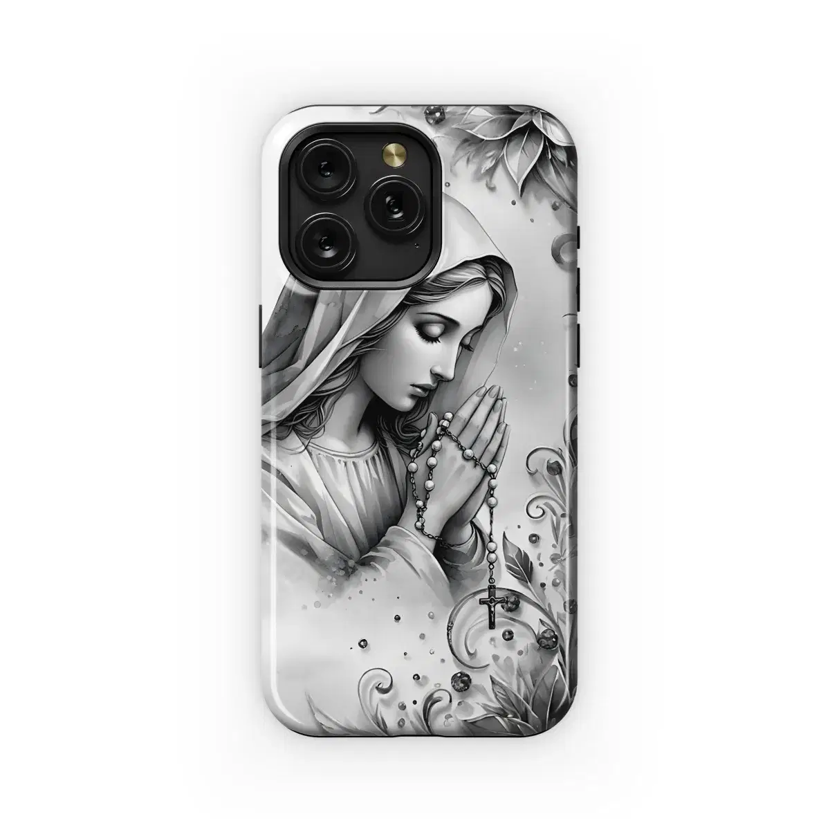 Catholic Christian Floral Phone Case iPhone Samsung Cover Pixel 2010 - Image 1