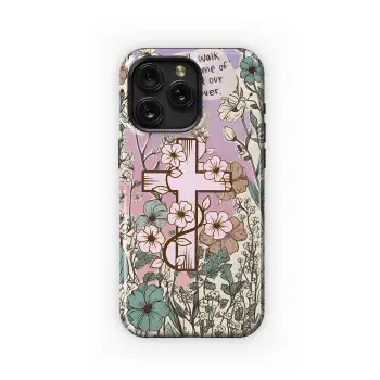 Catholic Christian Jesus Cross Floral Phone Case iPhone Samsung Cover Pixel 2004 - Image 1