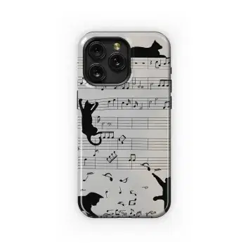Cats & Music Notes
 Phone Case iPhone Samsung Cover Pixel 4743 - Image 1